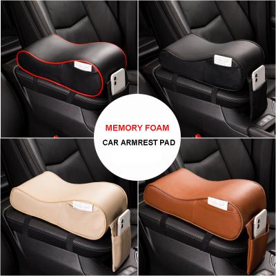 China Brief & Single Color Memory Foam Car Armrest Cushion Console Box Hand Support Armrest Pad Mat Universal for sale