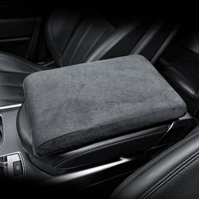 China Universal Armrest Hand Support Car Armrest Console Box Pads Suede Heightening Hand Support Cushion Cover for sale