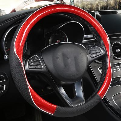 China Auto Universal Size Car Body Massage Carbon Leather Cover PVC Wheels Steering Interior Accessories for sale