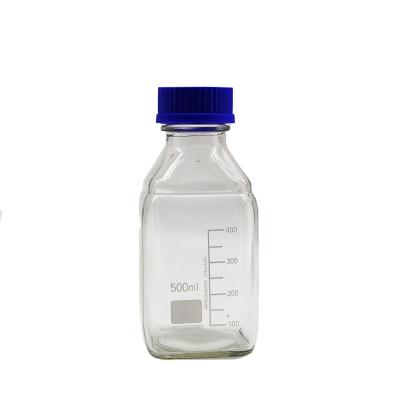 China 250ml 500ml 1000ml Medicine Bottles Glass Reagent Bottle Pill Storage Pharmaceutical Square Water Bottle for sale