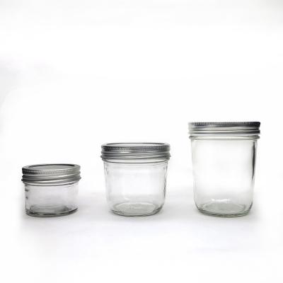 China Canned Food Hot Sale Glass Jars Packaging 300ml 200ml 100ml Empty Glass Jar For Caviar Jam for sale