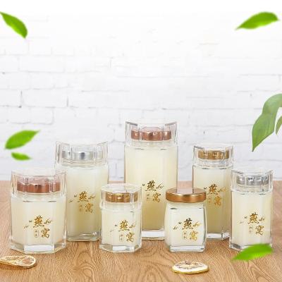 China The glass food storage jar kitchen food containers glass jar with lid for birdnest honey for sale