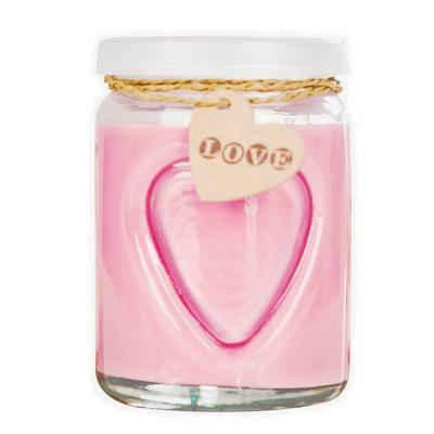 China Stocked Customized Temperature Resistant Glass Sour Milk Double-Heart 250mL Pudding Bottle With Sweet Lid Wedding Jar for sale