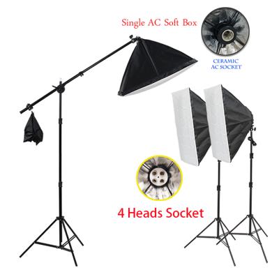 China OEM 2.13M 2.44M Tripod Light Stand Softbox Photography Camera Studio Bulb Light Kit for sale