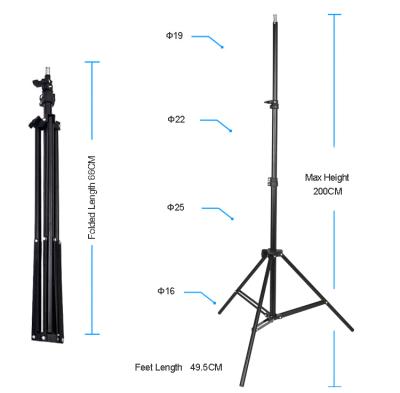 China Video Camera Wholesale Tubes Aluminum Support Feet Iron 2M Light Weight Tripod for sale