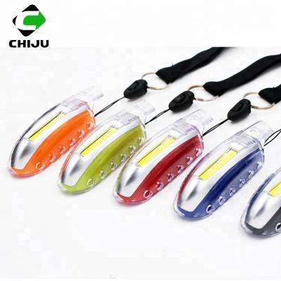 China Super Bright Gift Promotion COB Led Emergency Light Portable COB Key Chain Flashlight With Whistle for sale