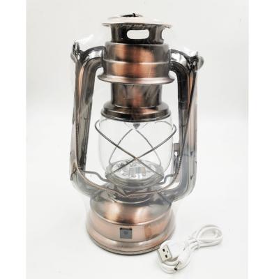 China Home Decoration 15 Led Hanging Metal Lantern Vintage Rechargeable Hurricane Lantern With Dimmer Switch for sale