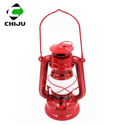 China Warm Portable Outdoor Led Kerosene Lantern Camping Lamp Metal Opens Glass Lantern for sale