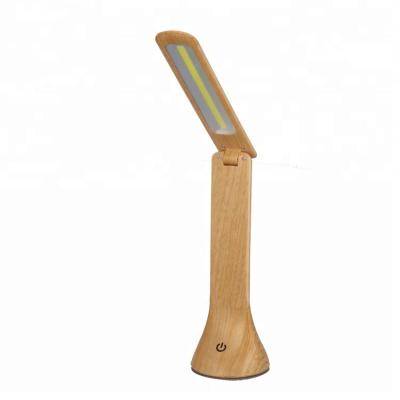 China Customized Design Desk Lamp Foldable Wooden Table Lamp Customized Rechargeable Wooden Touch And Led Lamp for sale