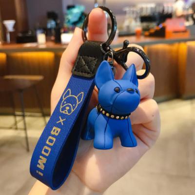 China Creative Cute Cartoon Cute Bulldog Car Head Pendant Method Puppy Chain Fighting Female Key Chain for sale