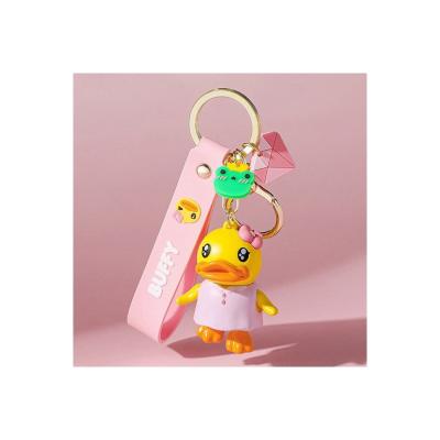 China Creative wholesale girls couples cute cartoon little cute duck duck key chain cartoon yellow key pendant for sale