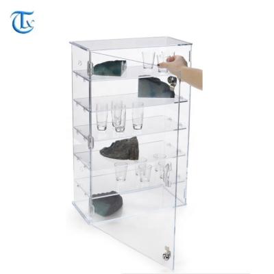 China Customized Clear Acrylic Retail Shop Offer Display Showcase Counter With 5 Fixed Shelves for sale