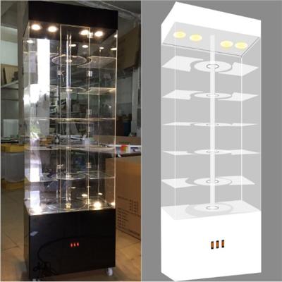 China Revolving Glass Cosmetic Display Showcase Revolving Cabinet for sale