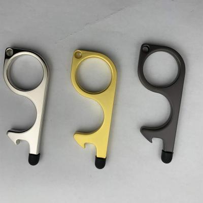 China Modern Key Chain Hygiene Tool EDC Touch Custom Key Button Supplier Hands Free Opener for sale