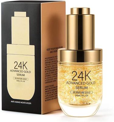 China Private Label 24K Gold Face Serum Anti Aging Moisturizer Enriched With Vitamin C Serum, Hyaluronic Acid, Vitamin E Day Cream for sale