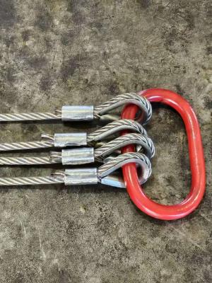 Chine Four-Legged Wire Rope Sling, WLL: 15.63 Ton, Dim.: 24mm, Leg Length: 3 Mt.6x36, IWRC, Grade 19601/1)/11VI2, Galvanized, à vendre