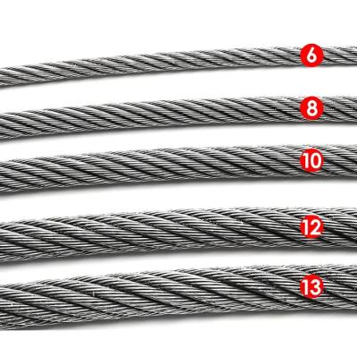 中国 8X19s FC Iwrc Custom Diameter 8mm 10mm 12mm 16mm Galvanized Steel Wire Rope Suppliers 販売のため