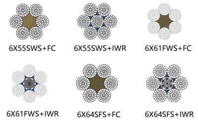 China Round Flexible Steel Cable , 6 X 61 Strong Wire Rope For Mine Lifting for sale