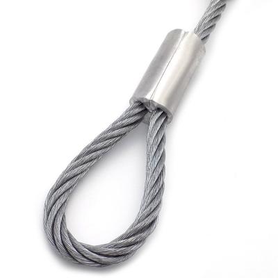 China 46mm hot dipped galvanized steel wire rope sling assembled with aluminum ferrules for sale