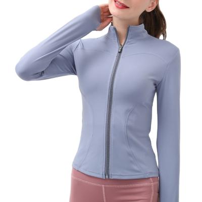 China 2022 NEW Workout Fitness Jacket Women Super Comfortable Quick Dry Yoga Crop Top Zippered Jacket Anti-UV Gym Wear for sale