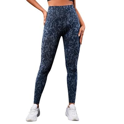 China European and American border style yoga pants without running yoga c line hip fitness pants embarrassment printed women yoga pants for sale