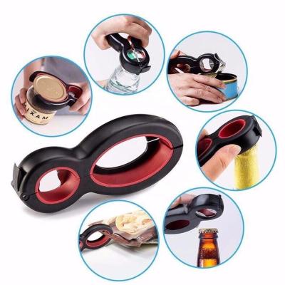 China Viable Tin Jar Soft Drink Can Opener 6 in 1 Multifunctional Manual Bottle Opener for sale