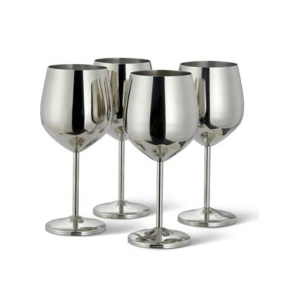 China Stainless Steel Wine Glasses Wholesale Juice Drink Shatterproof Party Barware Large Capacity Bar Accessories 304 Stainless Steel Tumbler Wine Glass for sale