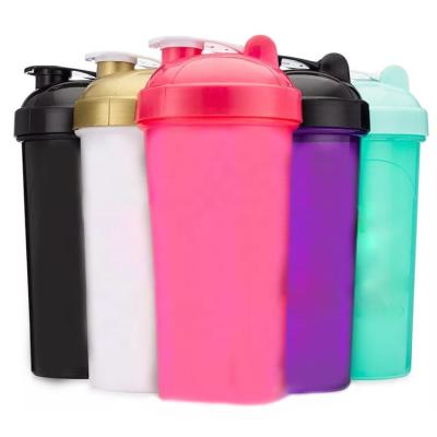 China Viable Custom 700ml Gym Sports Plastic Powder Glitter Empty Protein Shaker Bottle With Mixer Ball for sale