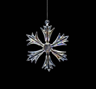 China Snowflake Glass Hanging Christmas Ornaments Glass Snowflake for sale