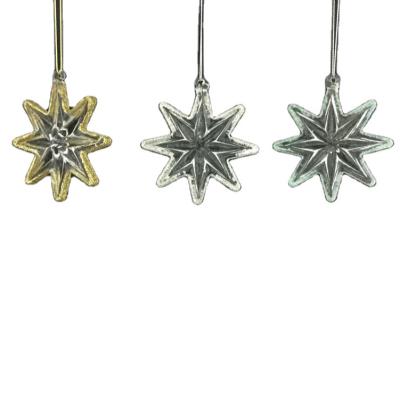 China Handmade Glass Snowflake Christmas Glass Hanging Ornaments for sale