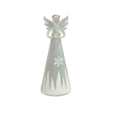 China Chirstmas Decor Guardian Angel White Glass Angel With Led Lighting for sale