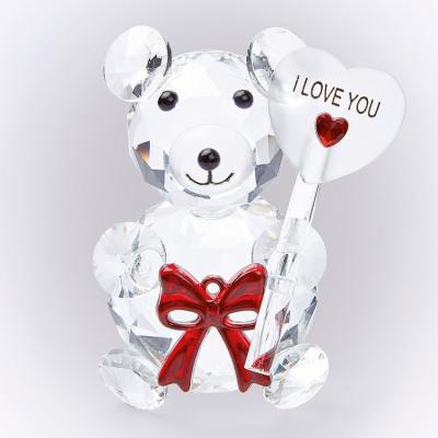 China Crystal Bear Craft Bear Glass Bear I Love You for sale