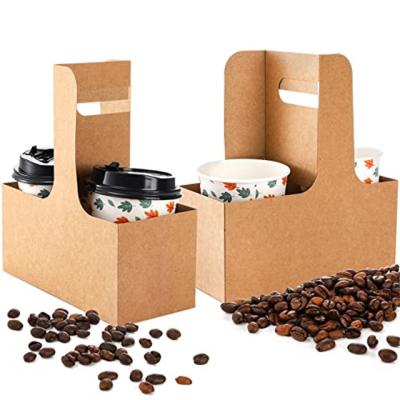 China Factory Customized Design Cheap Disposable Take Away Beverage Carrier Paper Coffee Disposable Hot Cup Holder for sale