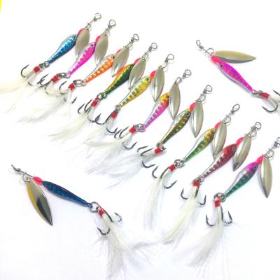 China Fishing Rotary Sequins Feather 5.5g With Size Sequin Bass Distorted Mouth Kill Sequin Lua Baits for sale