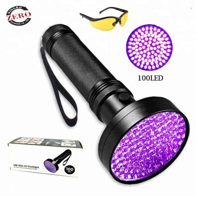 China Emergency Torch Light 395Nm Led Amber Black Detector Dental Aluminum Ultraviolet Purple Scorpion 100 UV Flashlight 395 Nm 100Uv for sale