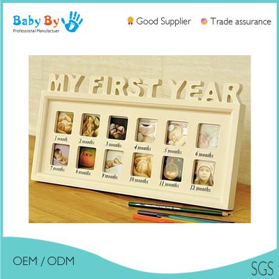 China Resin European/North America 2016 new compact size 12 month baby clay photo frame for sale