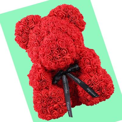 China 2019 Artificial Moss Rose Valentine Gift Teddy Rose Bear Teddy Bear With Gift Box Flower Rose Bear 30cm for sale