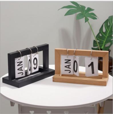 China China MDF Wooden Creative Fun DIY Calendar Perpetual Calendar Living Room Ornaments Decorations Creative Wooden Calendar Manually for sale