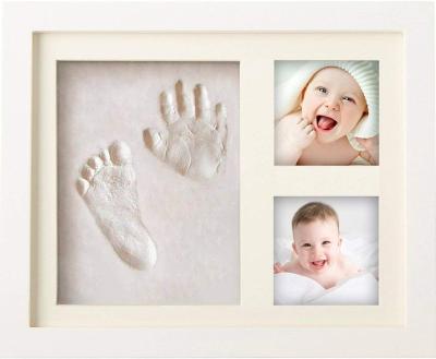 China Wooden Footprint 28*22.6*2 of Kit Creative Present Newborn Baby Handprint DIY Photo Picture Frame Footprint Mount Photo Frame for sale