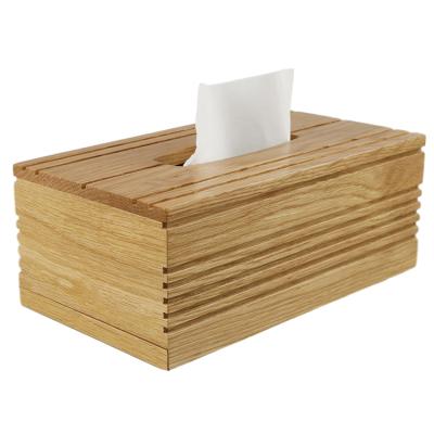 China DS Durable Recyclable Home Decor Custom Logo Slide Top Rectangular Wood Tissue Box for sale