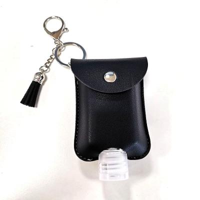 China Europe 30ml Hand Sanitizer Case Leather Holder Key Chain for sale