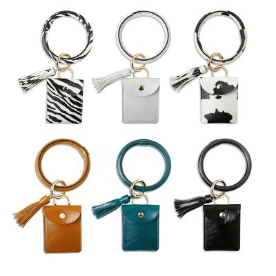 China Multifunctional China PU Leather Strap Main Card Holder Around Key Chain With Matching Wallet for sale