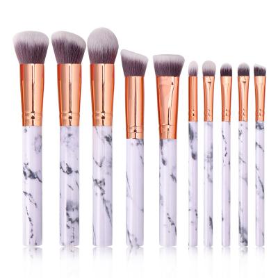 China Angular Blush Greatbuy Brushes Professional Base Matte Aluminum Tube 10pcs Plastic Handle Makeup Brush Set 10pcs for sale