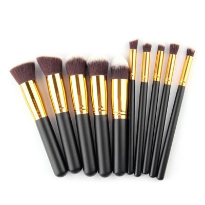 China Angular Blush Travel Kits 10pcs Portable Wholesale Makeup Brush Set 7 Supplier 15 Piece Vegan Powder Base 10 Pcs for sale