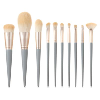 China Angular Blush Vegan Brushes Makeup Vanity Unique Brush Set With Mirror Lights for sale