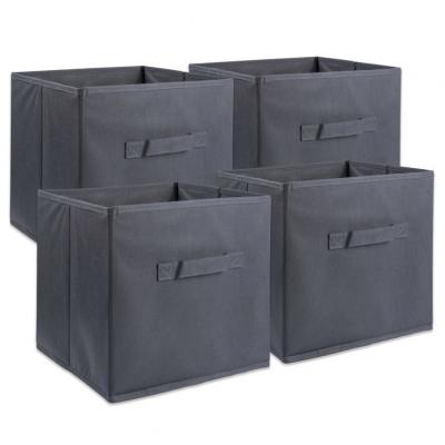 China Stackable Toy Kids Home Nonwoven Storage Boxes Viable Stackable Bins 6 Compartment Wardrobe Boxes for sale