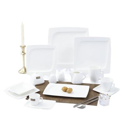 China Good Price Viable Kitchen Supply Factory Porcelain Dinner Sets White Gift Set for sale