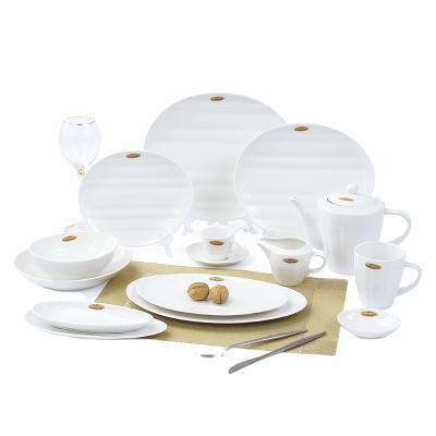 China Viable Good Quality Home Porcelain Dinner Party Gift Hot Selling White Set for sale