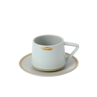 China Use Factory Supply Low Price Durable Design New Colorful Stoneware Cup And Saucer for sale