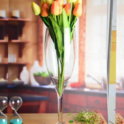 China Europe Style Long Stem Glass Vase Centerpiece For Party for sale